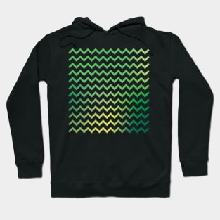 Chevron Stripes Natural Green and Yellow Gradient Hoodie